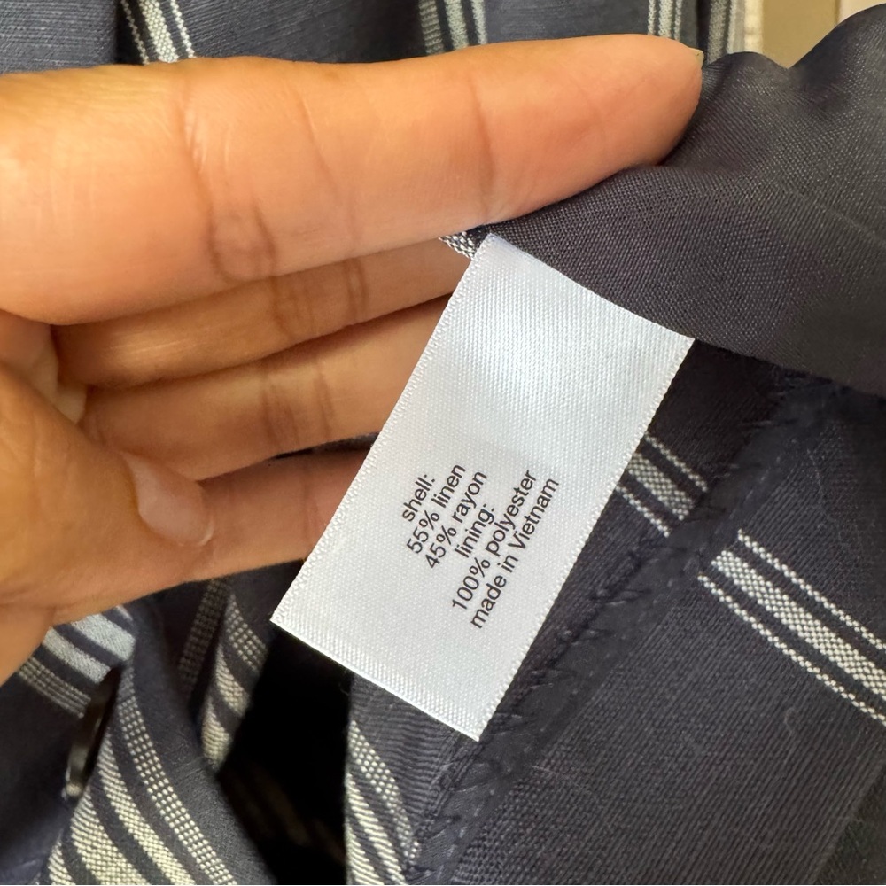 Lane Bryant The Bryant Linen Blend Blazer Jacket Plus Size 22 Blue Academia Work - Picture 5 of 11